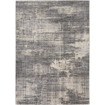 CK Rush CK953 Modern Crosshatched Linear Abstract Distressed Hi-Low Textured Low-Profile Short-Pile Grey/Beige/Ivory Rug-Calvin Klein-Rug Love - The Most Loved Rug Store